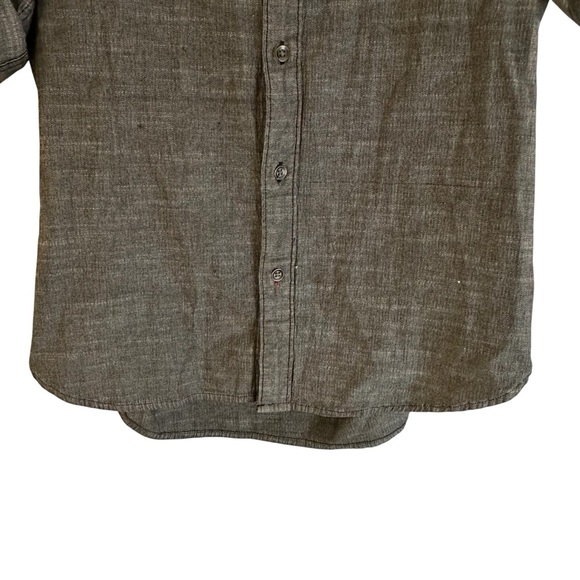 Rock & Republic stretch denim chambray roll sleeve shirt with zippers Size M - Picture 7 of 11